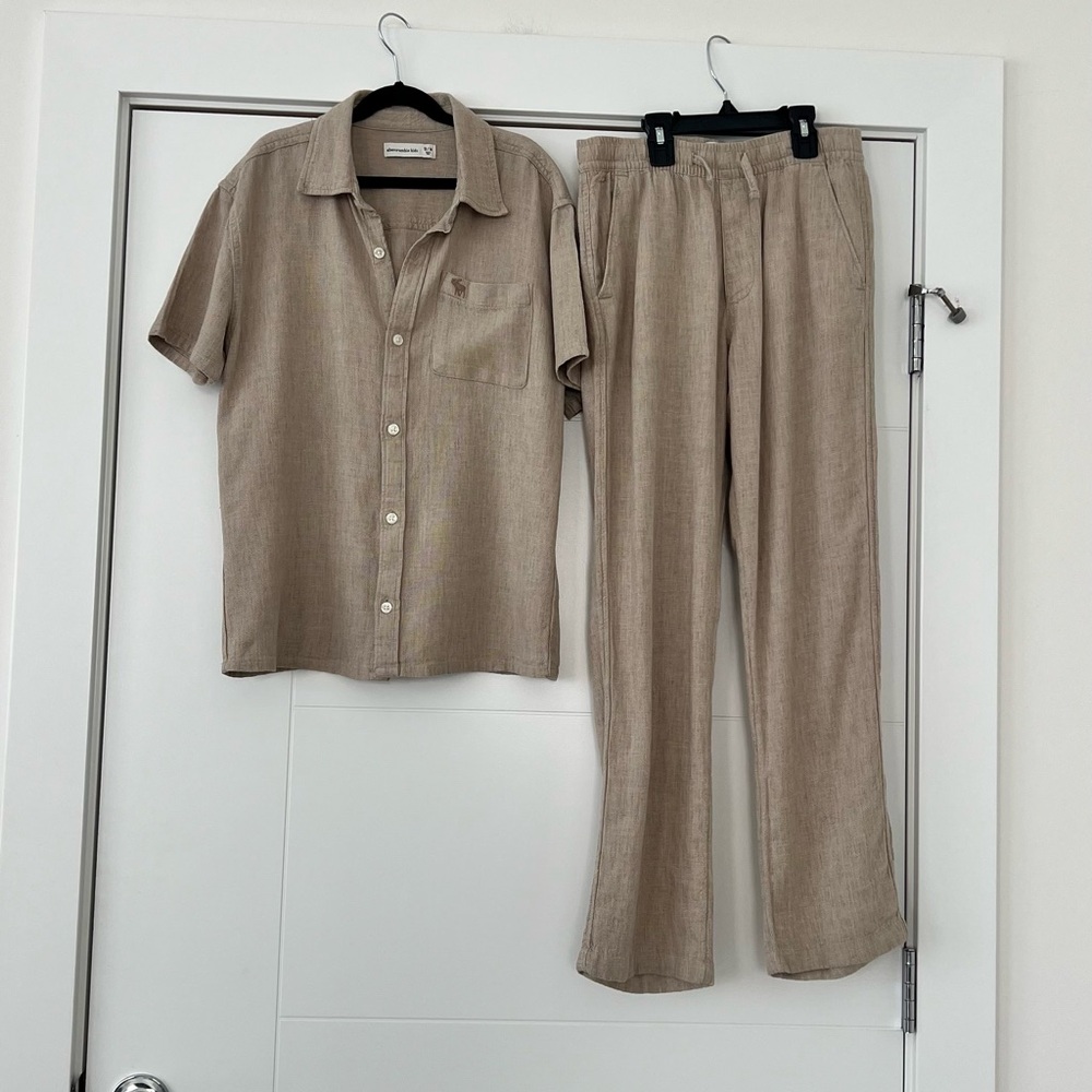 Abercrombie Kids Beige Shirt and Pants Set